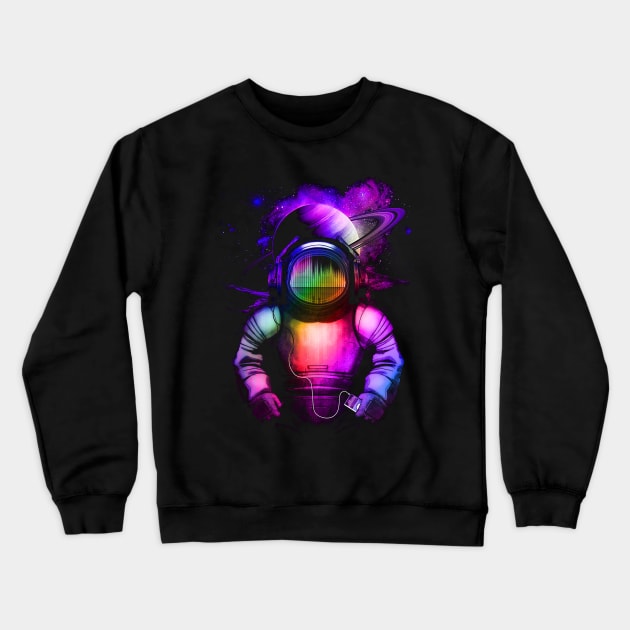 Music in space Crewneck Sweatshirt by Moncheng